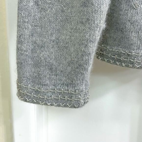 Urban Works Womens Angora Blend Vintage Beaded Cardigan Sweater - Gray, Size 1X - Picture 5 of 7